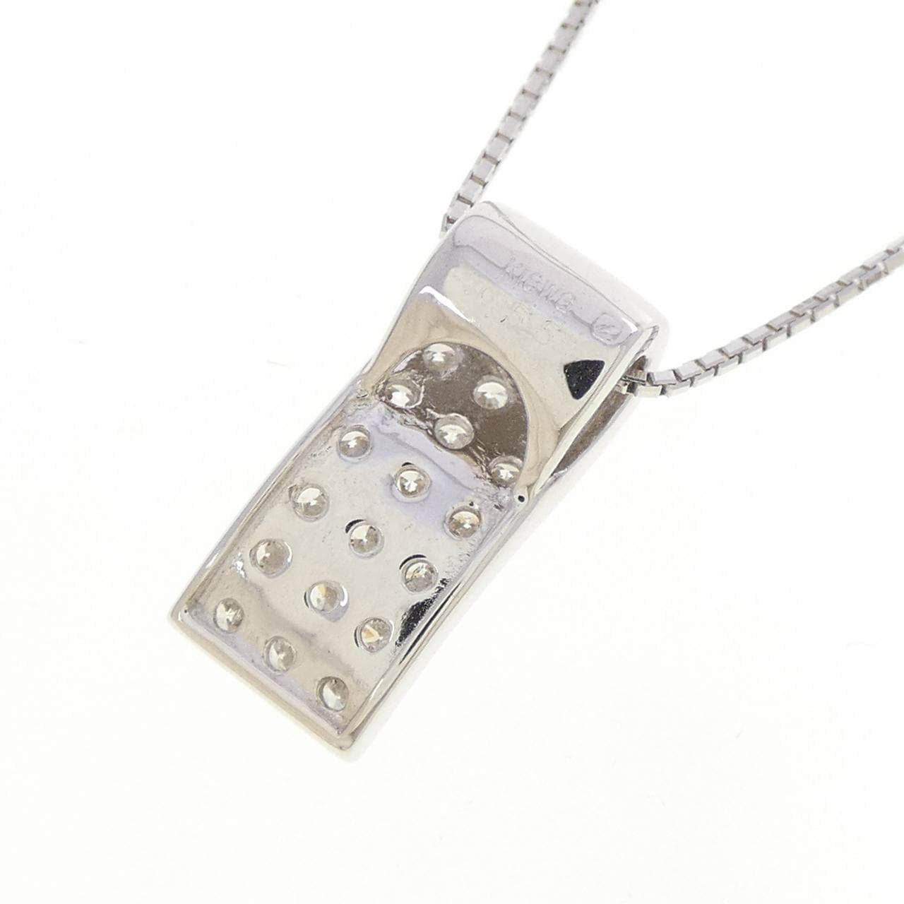 K18WG パヴェ ダイヤモンド ネックレス 0.55CT