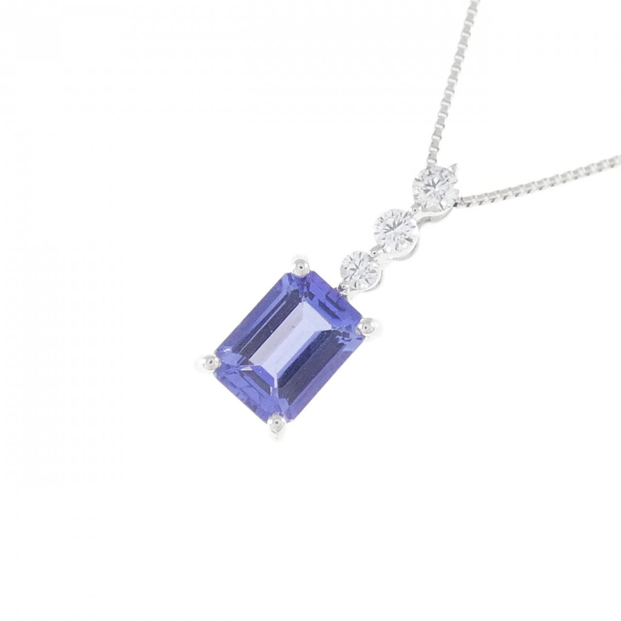 K18WG Tanzanite necklace 0.80CT