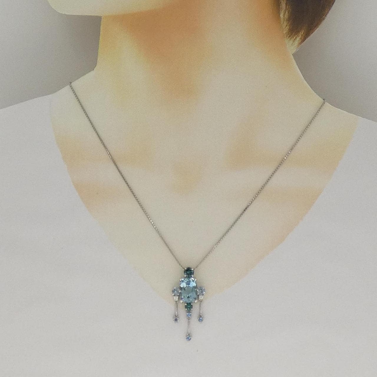 PT900/PT850 カラーストーン ネックレス