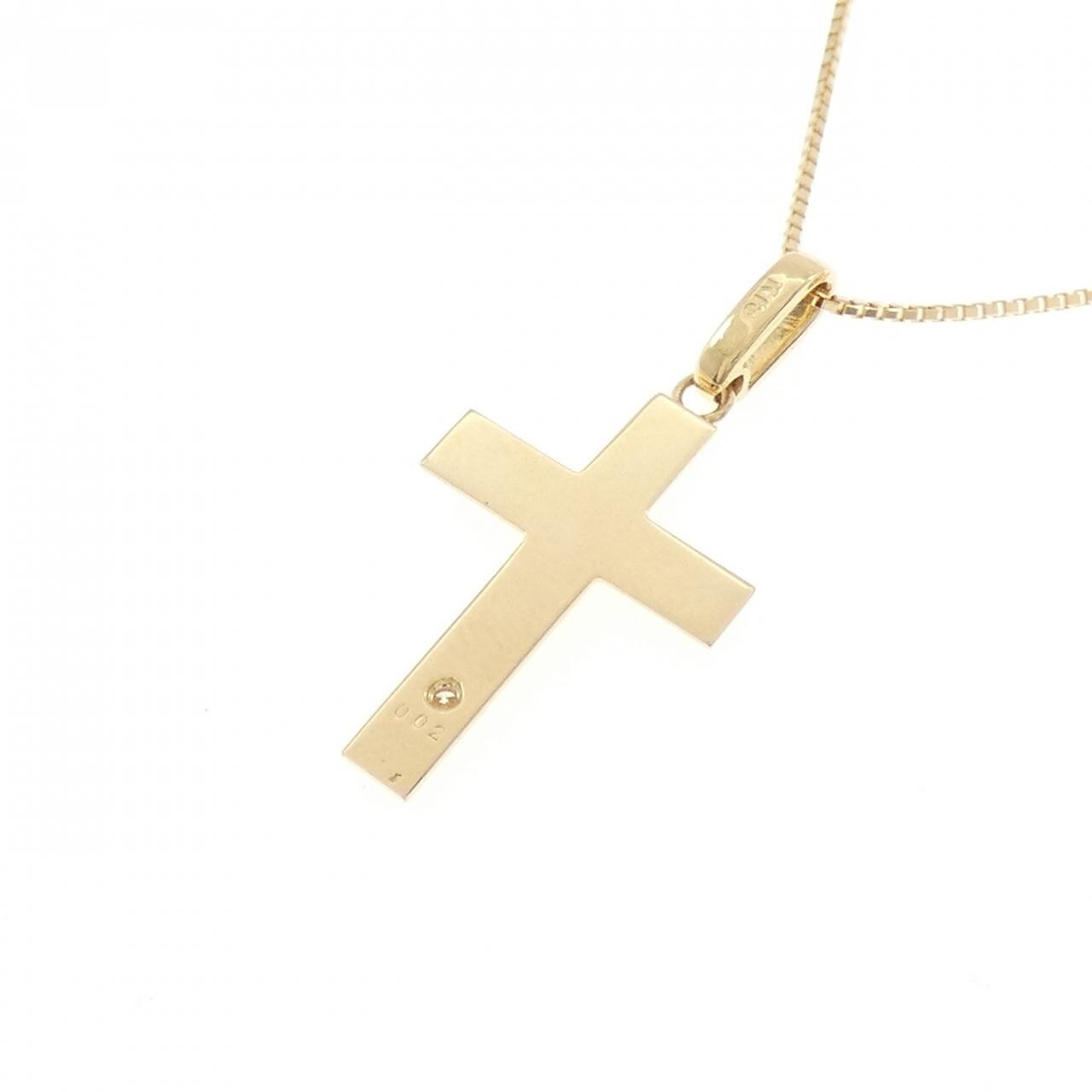 K18YG クロス ダイヤモンド ネックレス 0.02CT