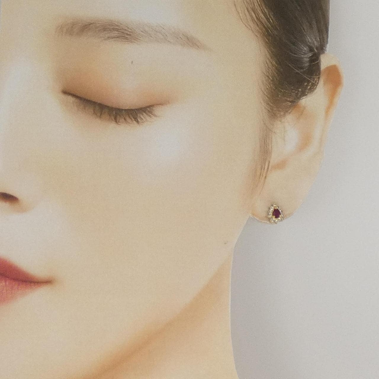K18YG ルビー ピアス