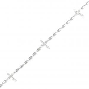 K18WG クロス ダイヤモンド ブレスレット 0.15CT