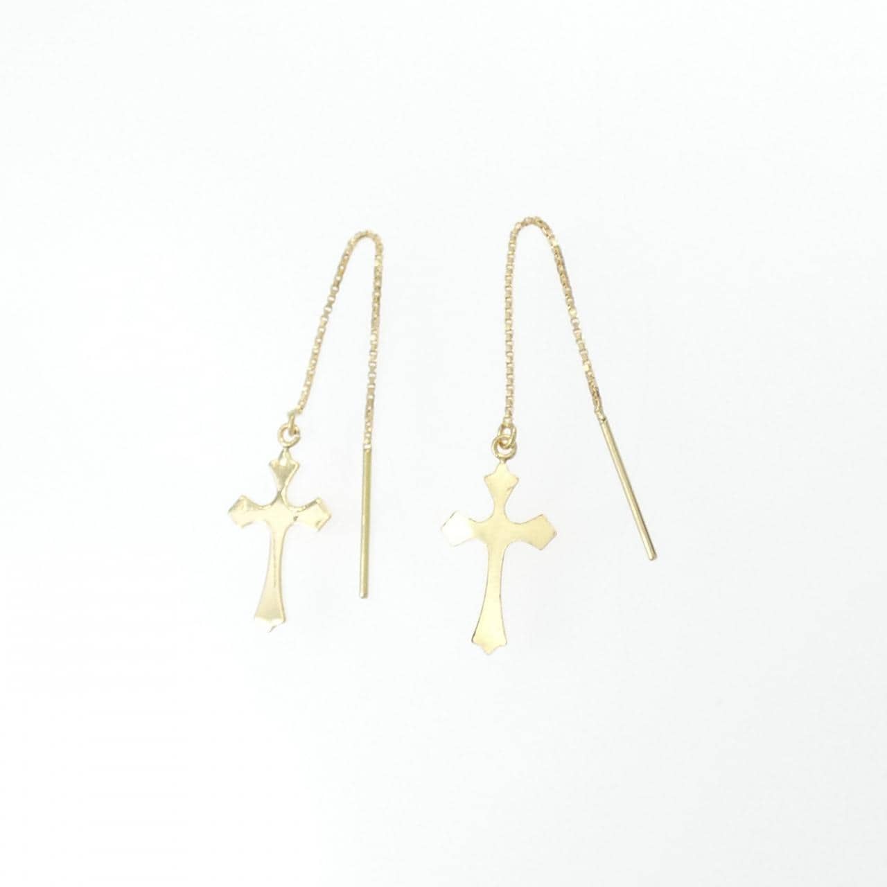 K18YG クロス ピアス