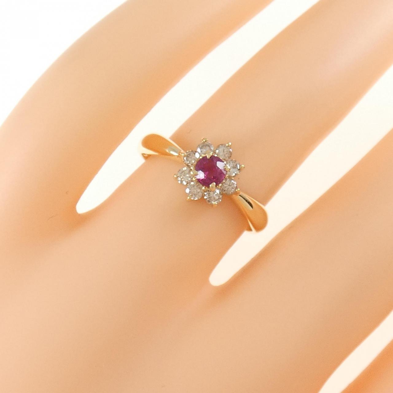 K18YG紅寶石戒指0.18CT