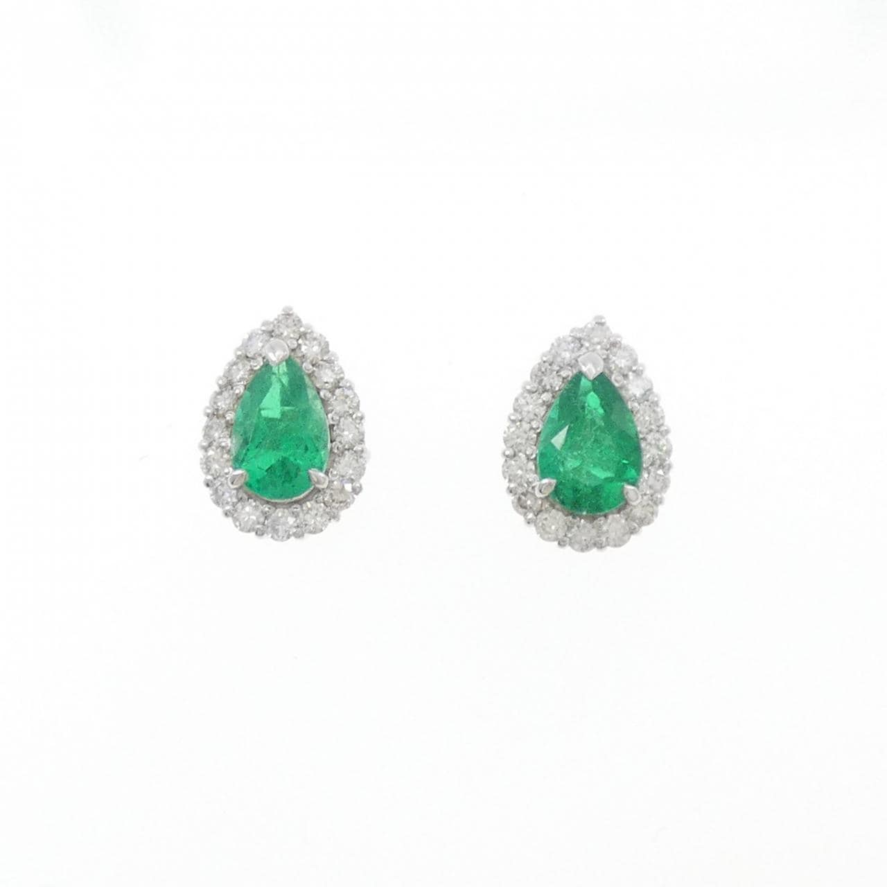 PT900 エメラルド ピアス 1.368CT