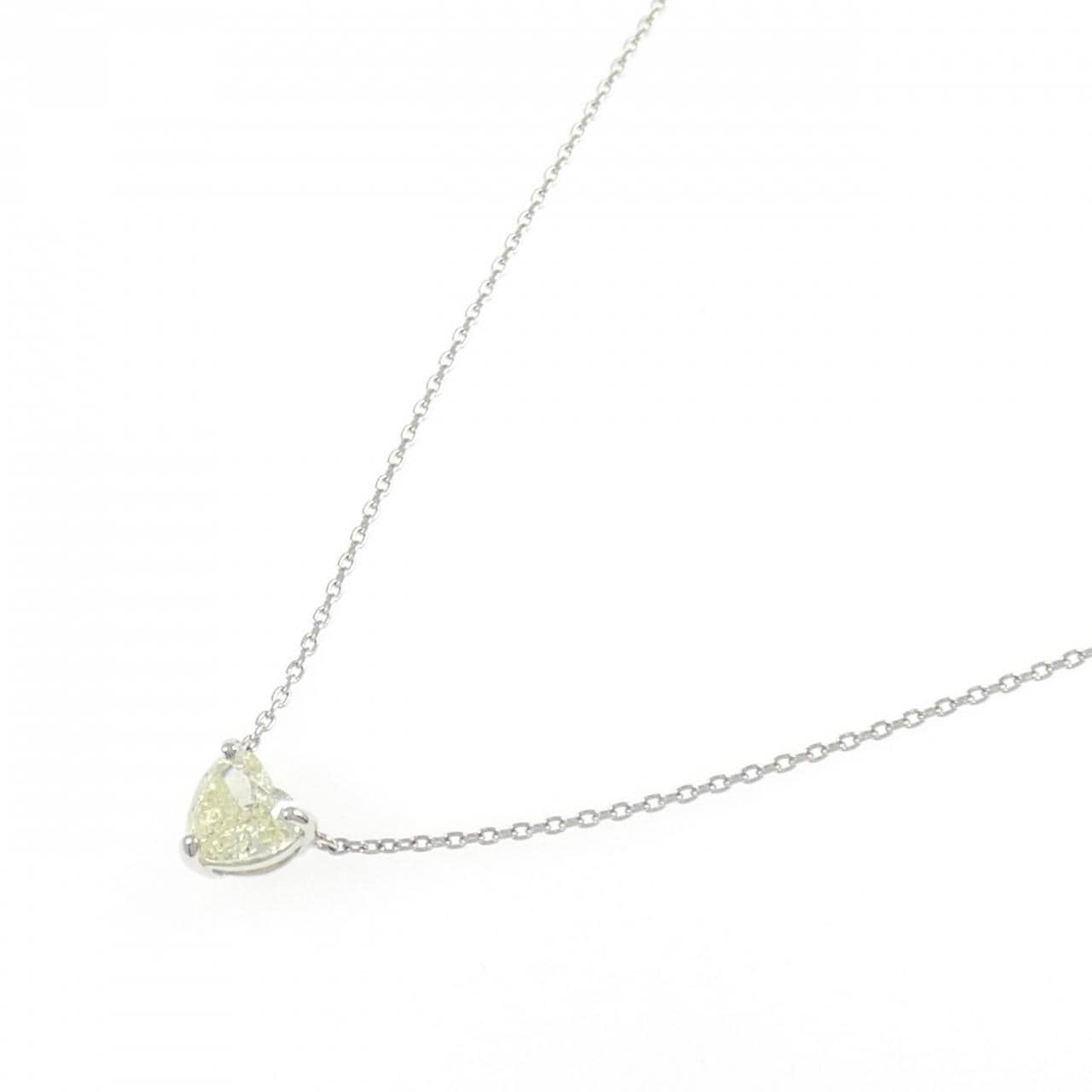 【リメイク】PT900/PT850 ダイヤモンド ネックレス 1.500CT LY SI2 ファンシーカット