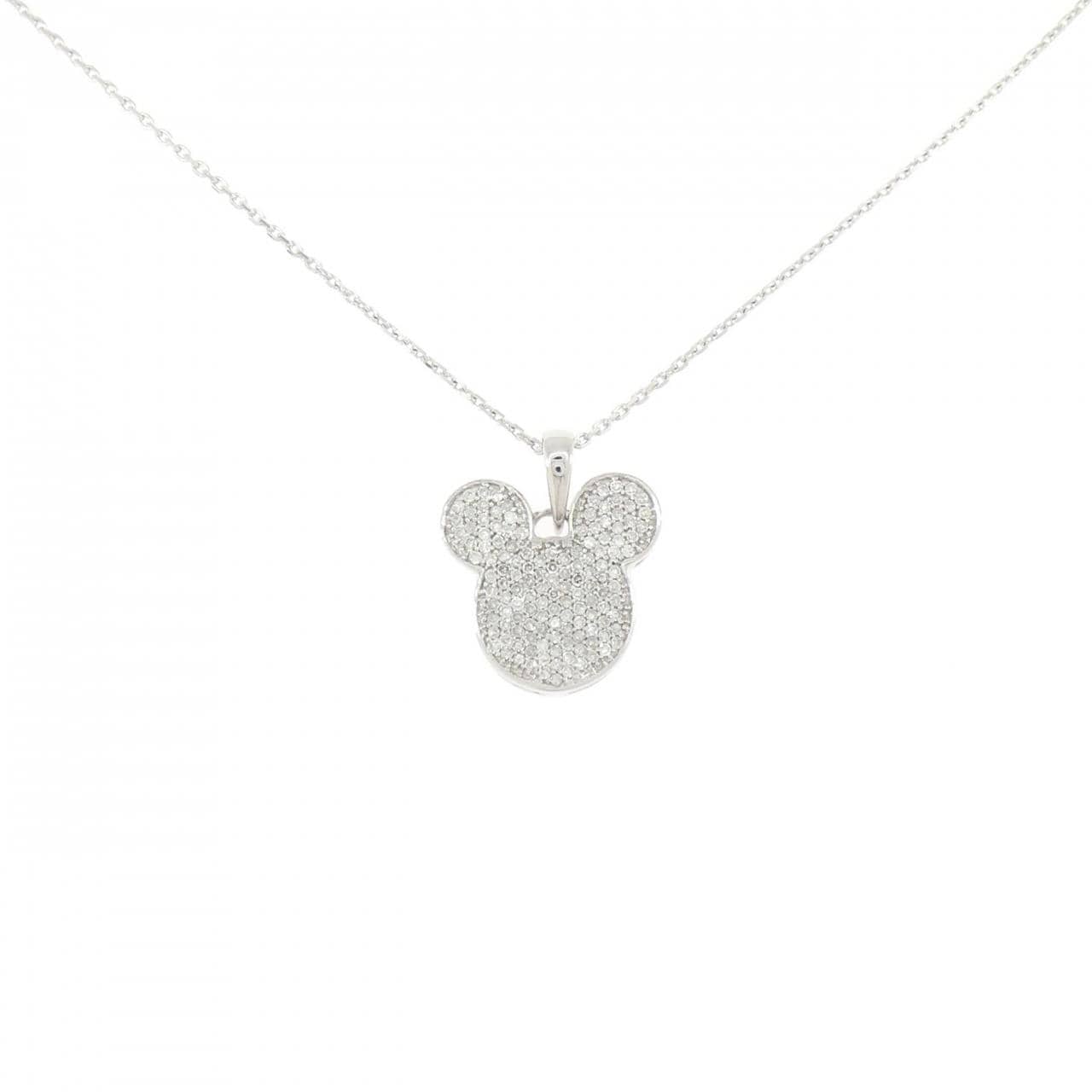 K18WG/750WG ダイヤモンド ネックレス 0.30CT