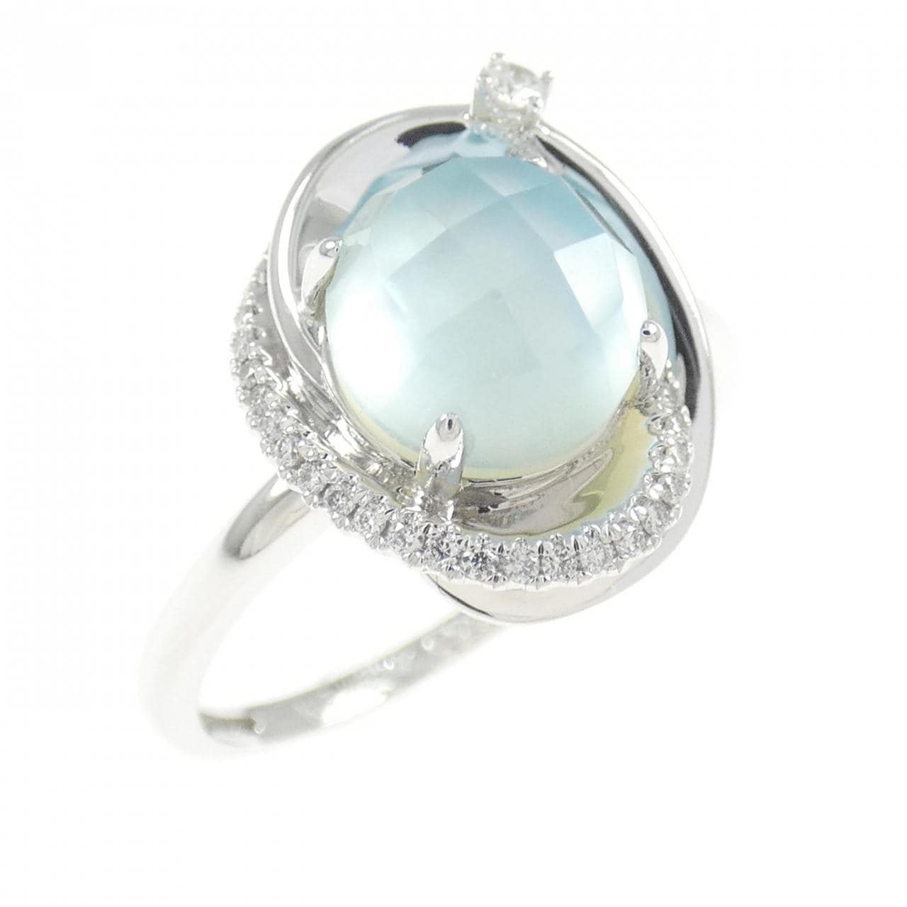 K18WG カラーストーン リング