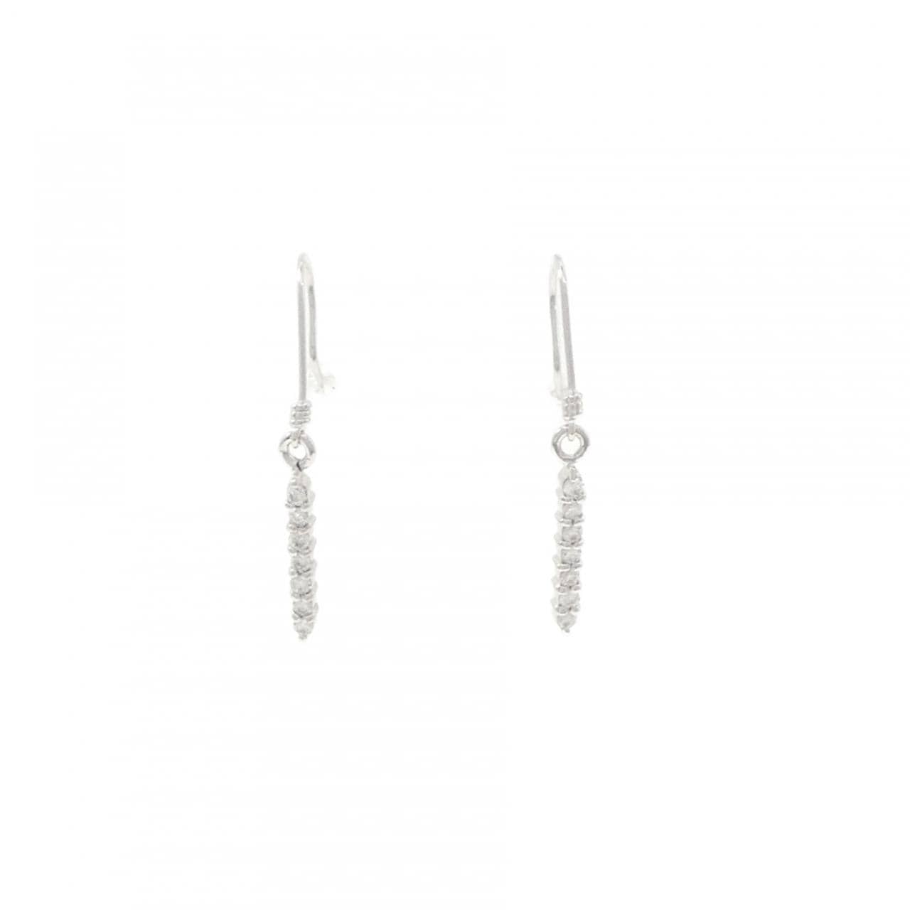 K14WG ダイヤモンド ピアス 0.14CT