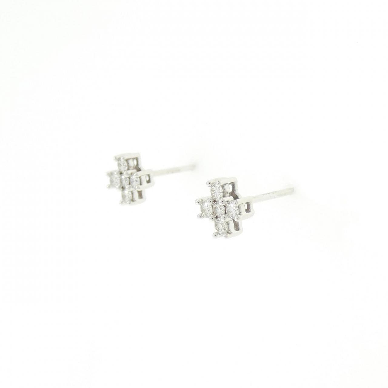 K18WG ダイヤモンド ピアス 0.16CT