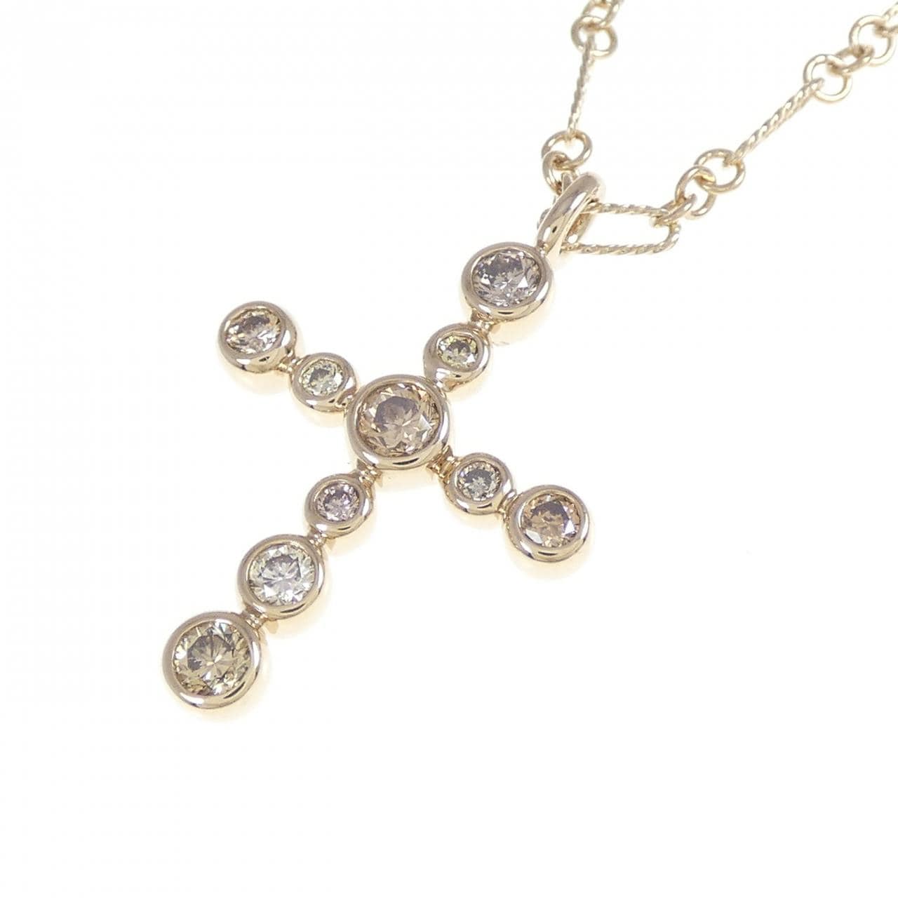 カシケイ クロス ダイヤモンド ネックレス 0.40CT