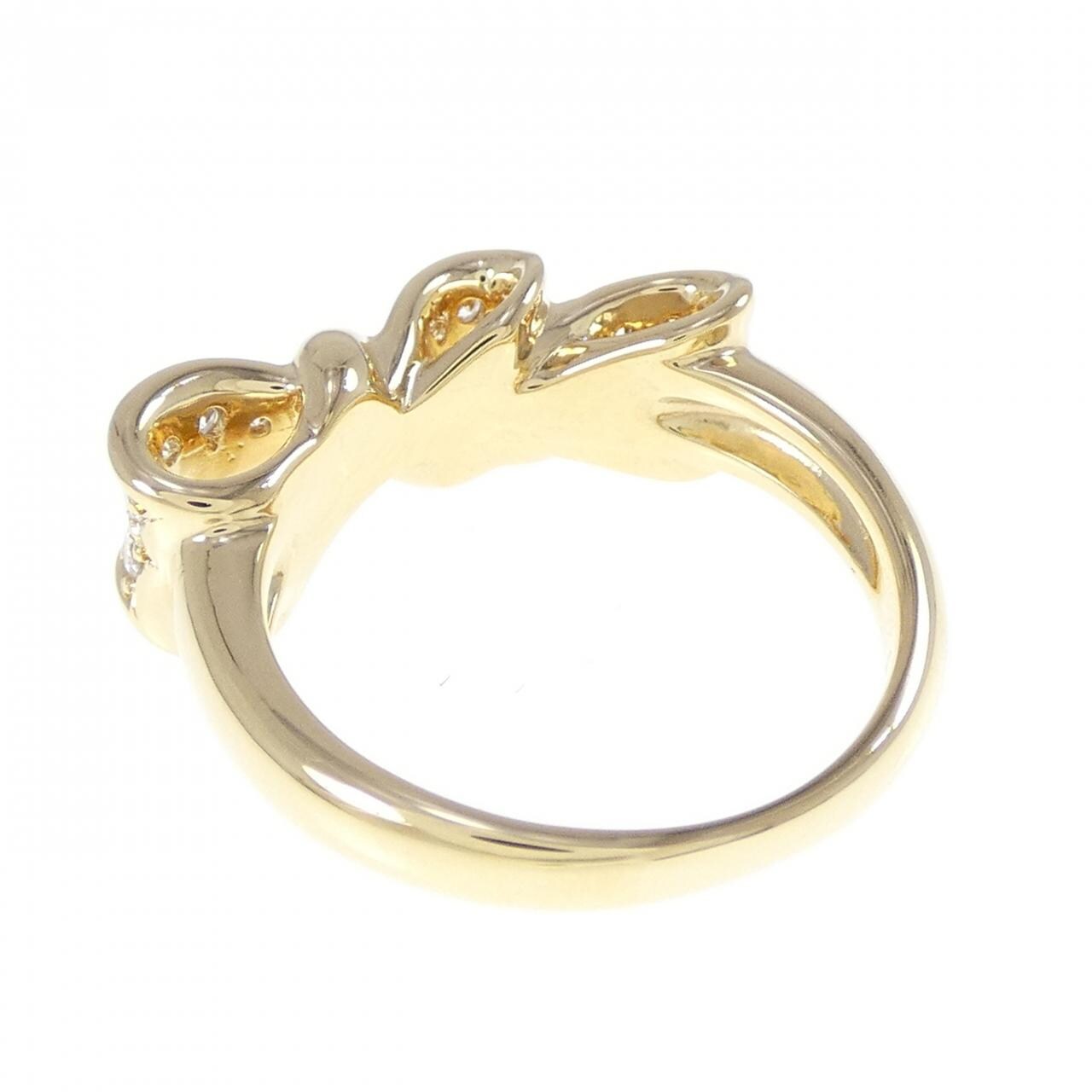 K18YG Ribbon Diamond Ring 0.24CT