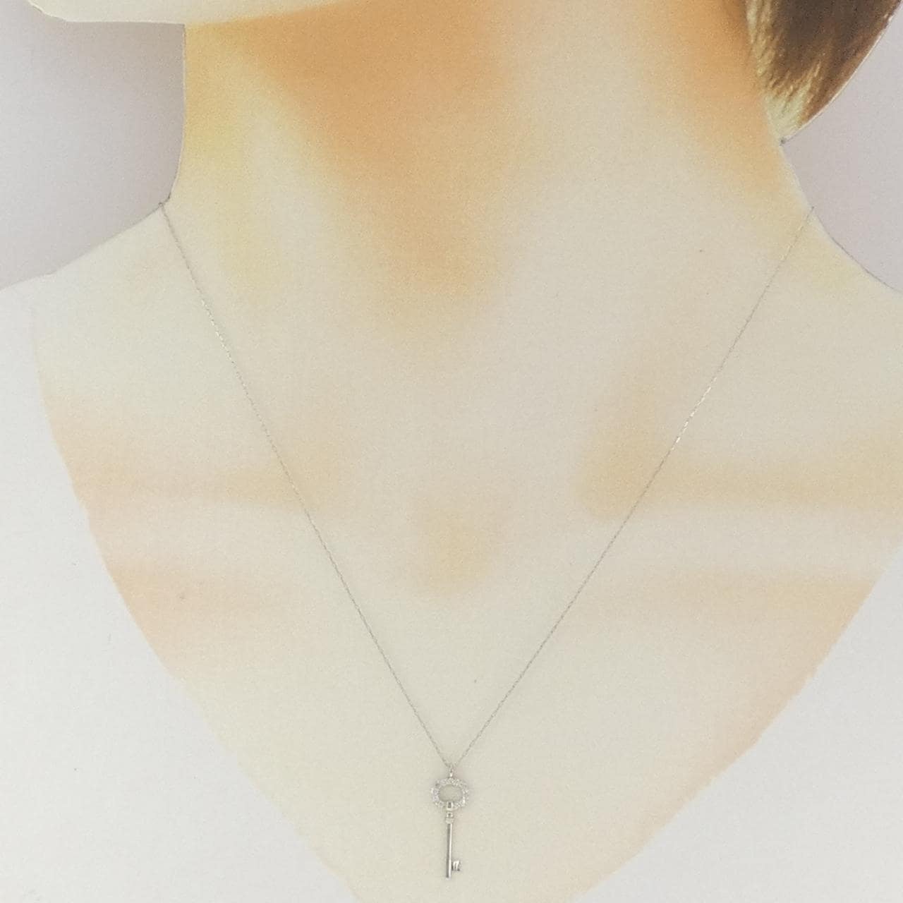 PT900 キー ダイヤモンド ネックレス 0.05CT