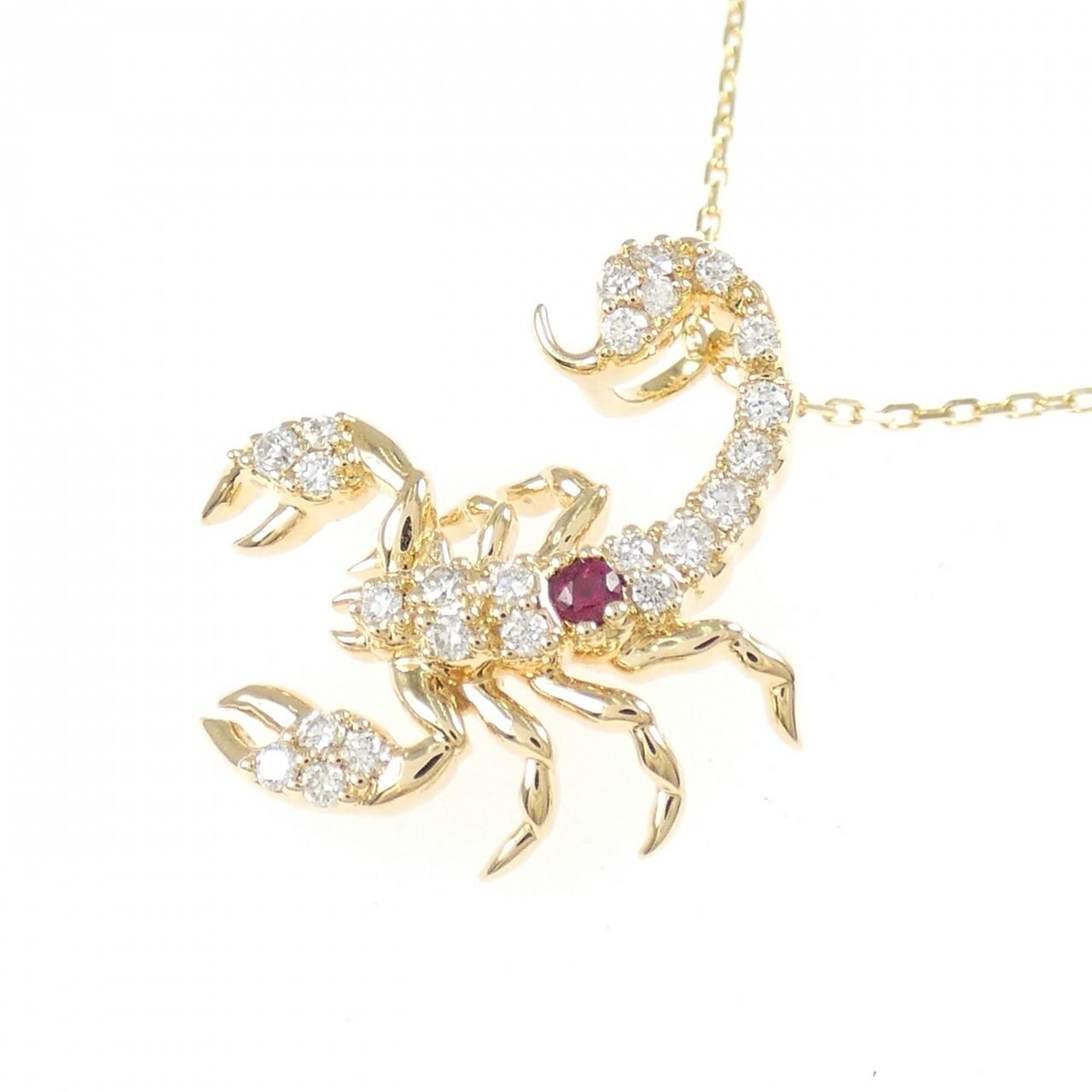 K18YG サソリ ルビー ネックレス 0.02CT