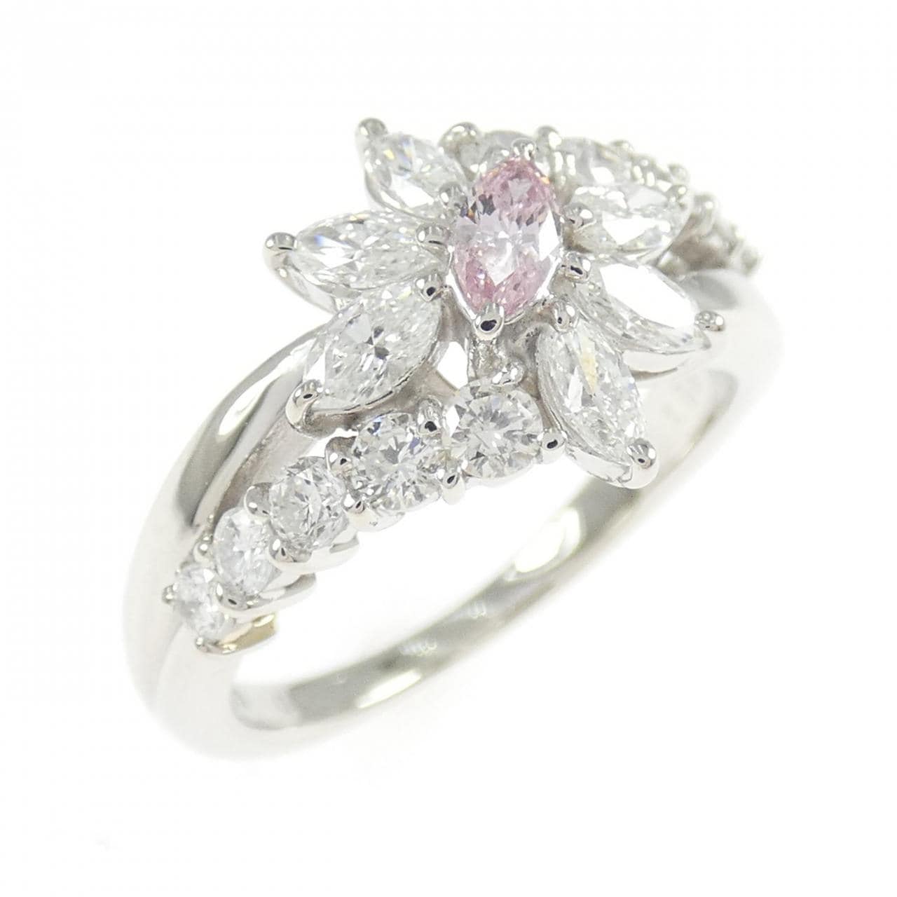 PT900 ダイヤモンド リング 0.107CT FP I1 マーキスカット