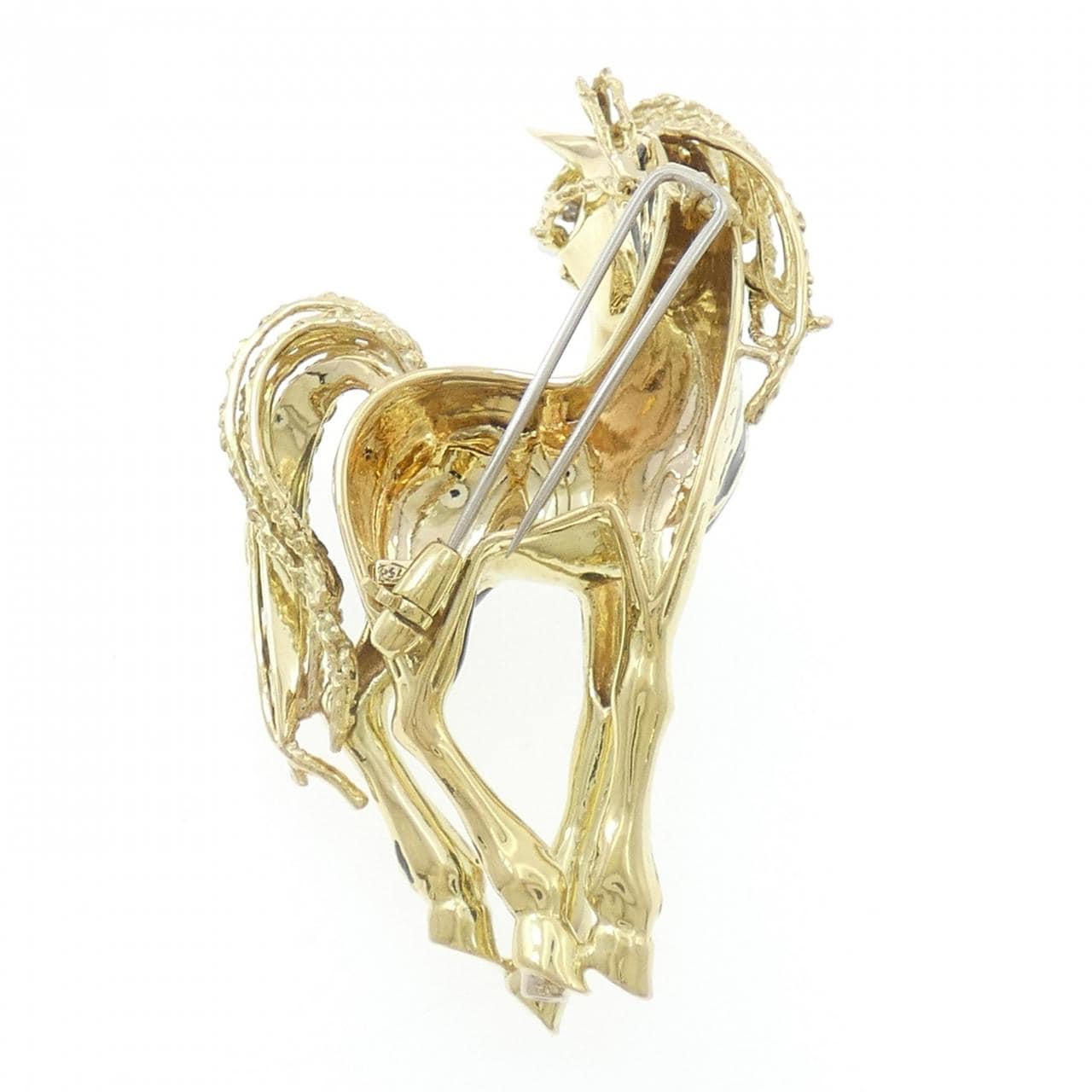 750YG/750WG ホース ダイヤモンド ブローチ