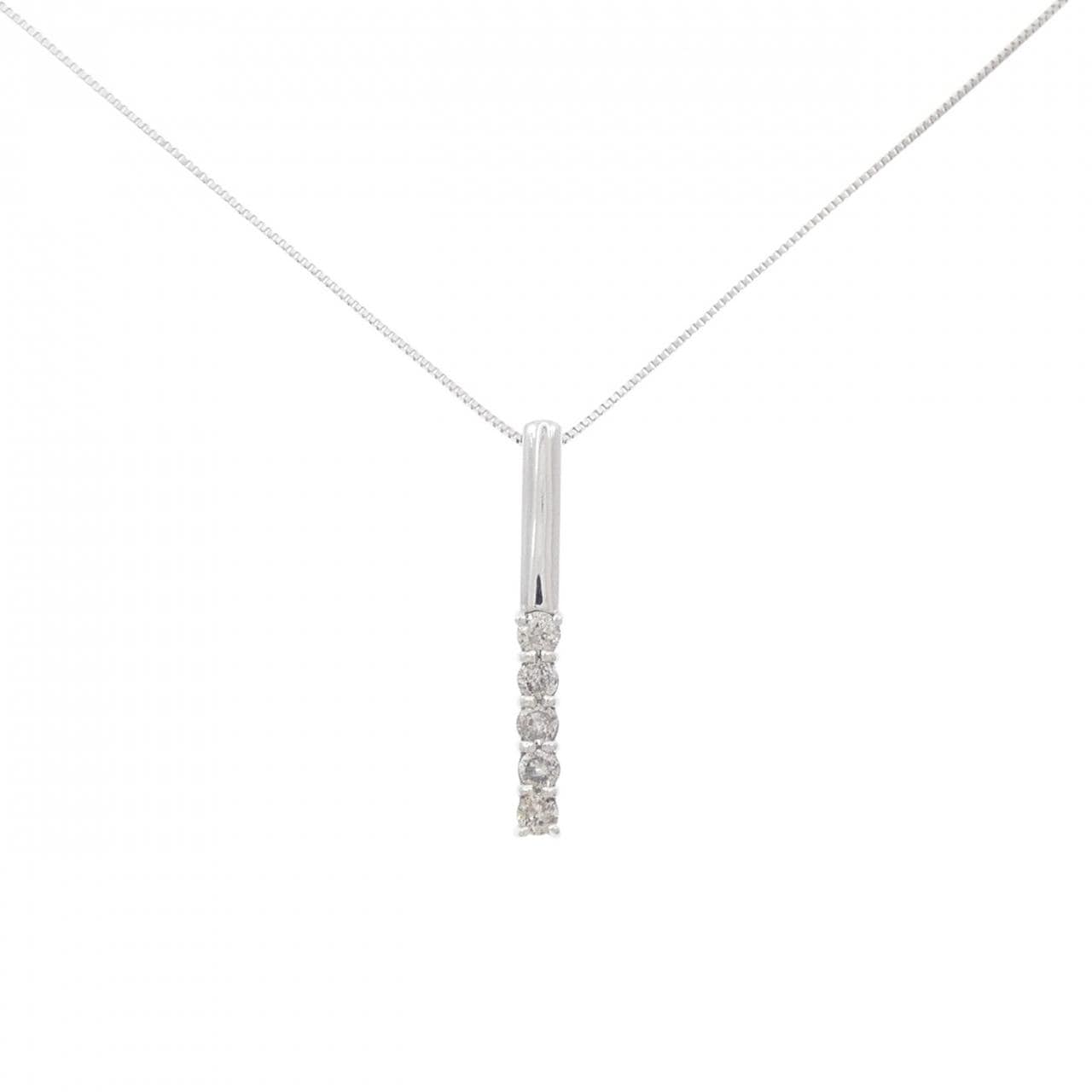 K18WG/750WG ダイヤモンド ネックレス 0.25CT
