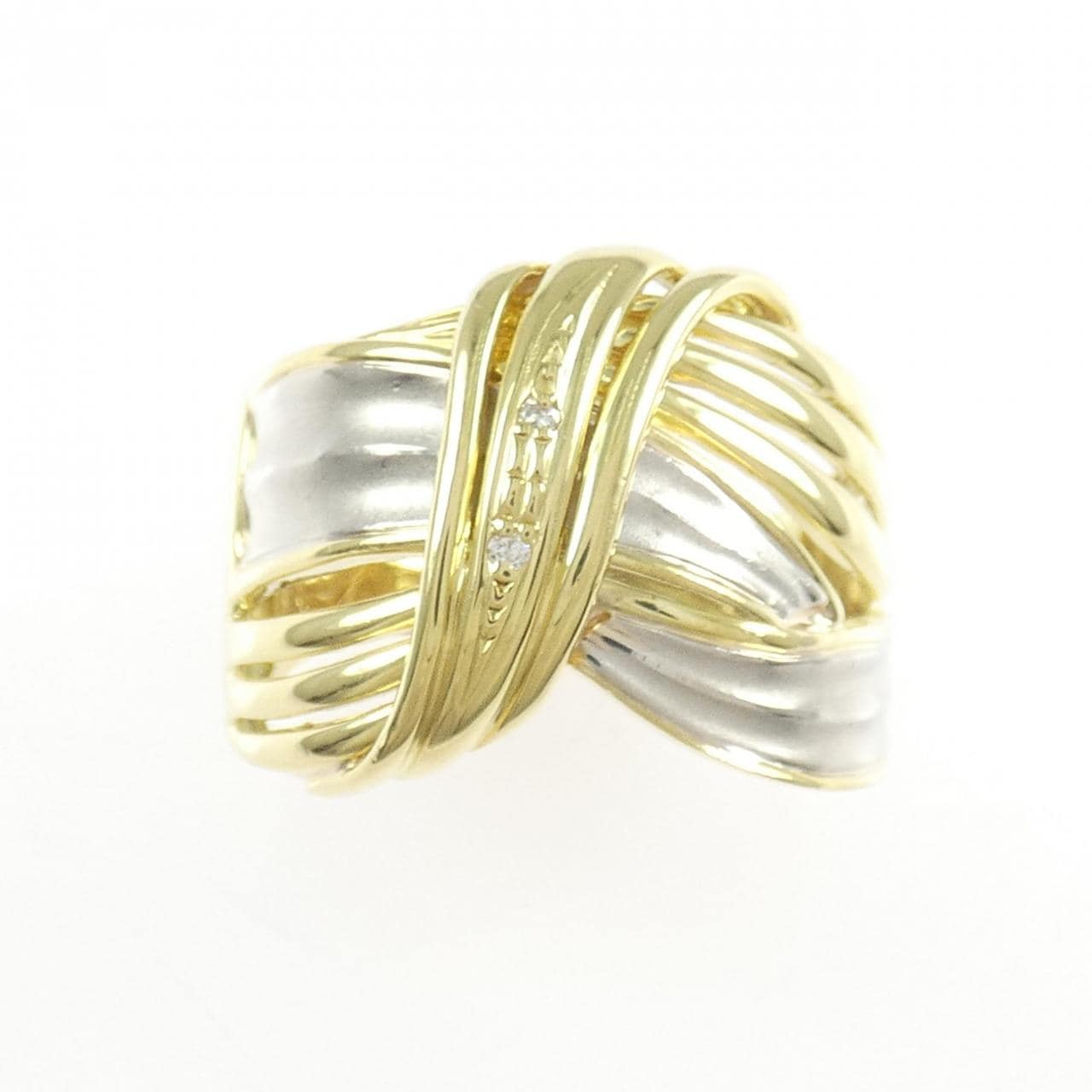 K18YG/PT900 ダイヤモンド リング 0.01CT