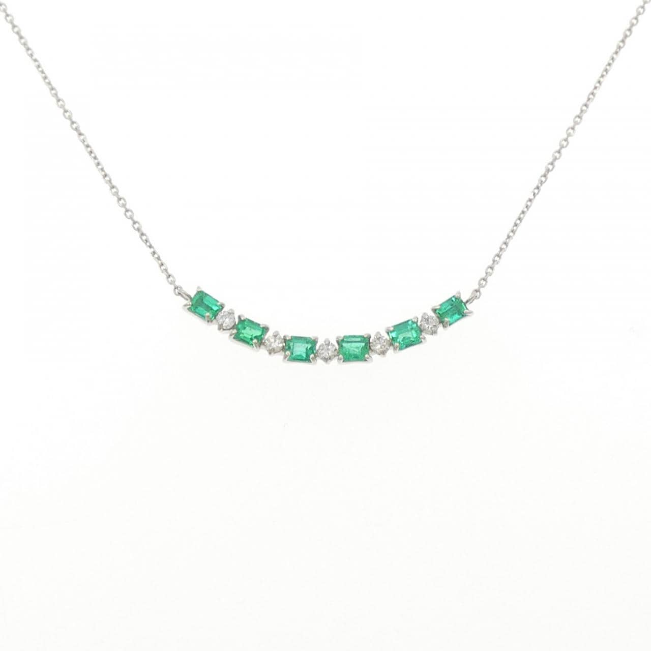 PT900/PT850 エメラルド ネックレス 0.52CT