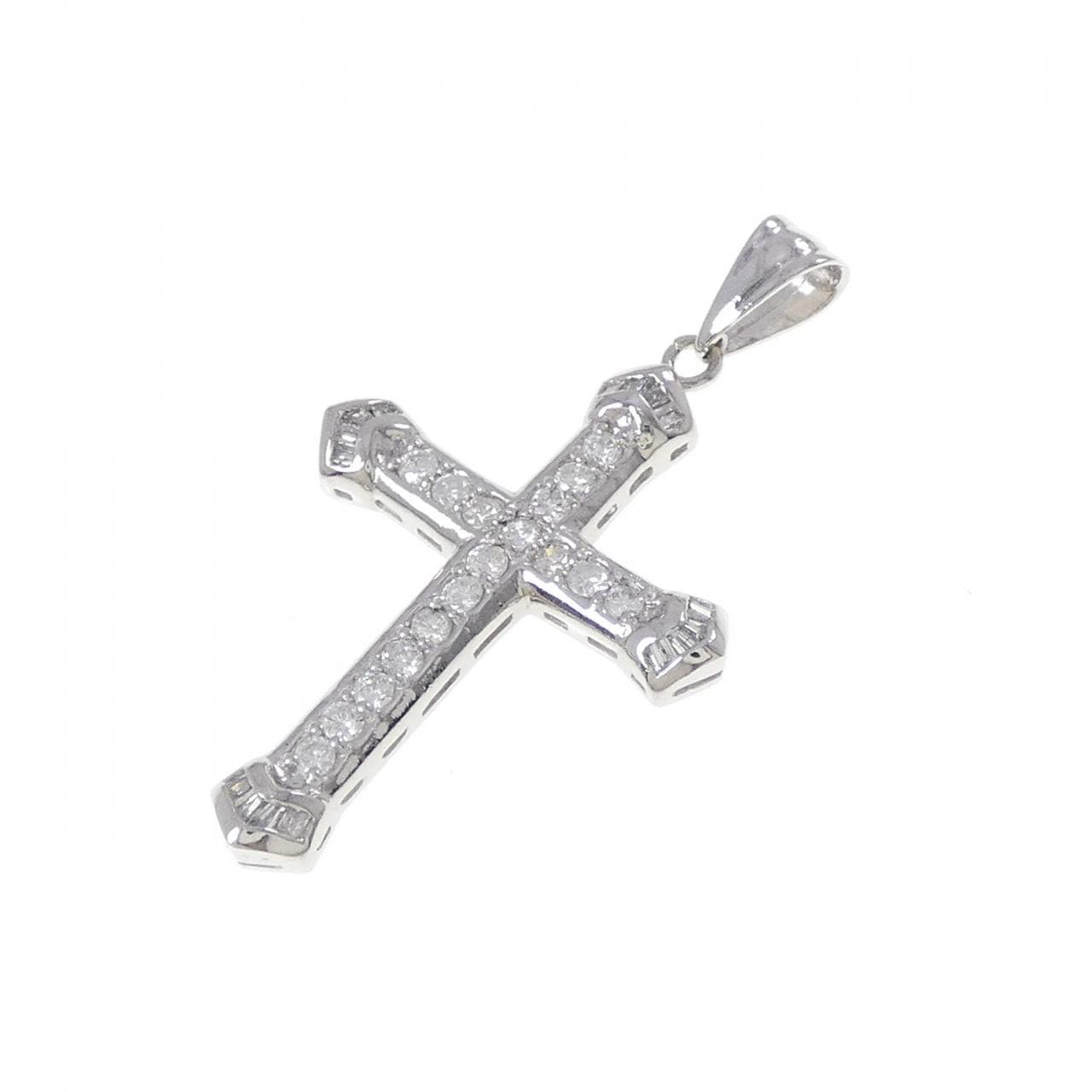 PT900 クロス ダイヤモンド ペンダント 0.50CT