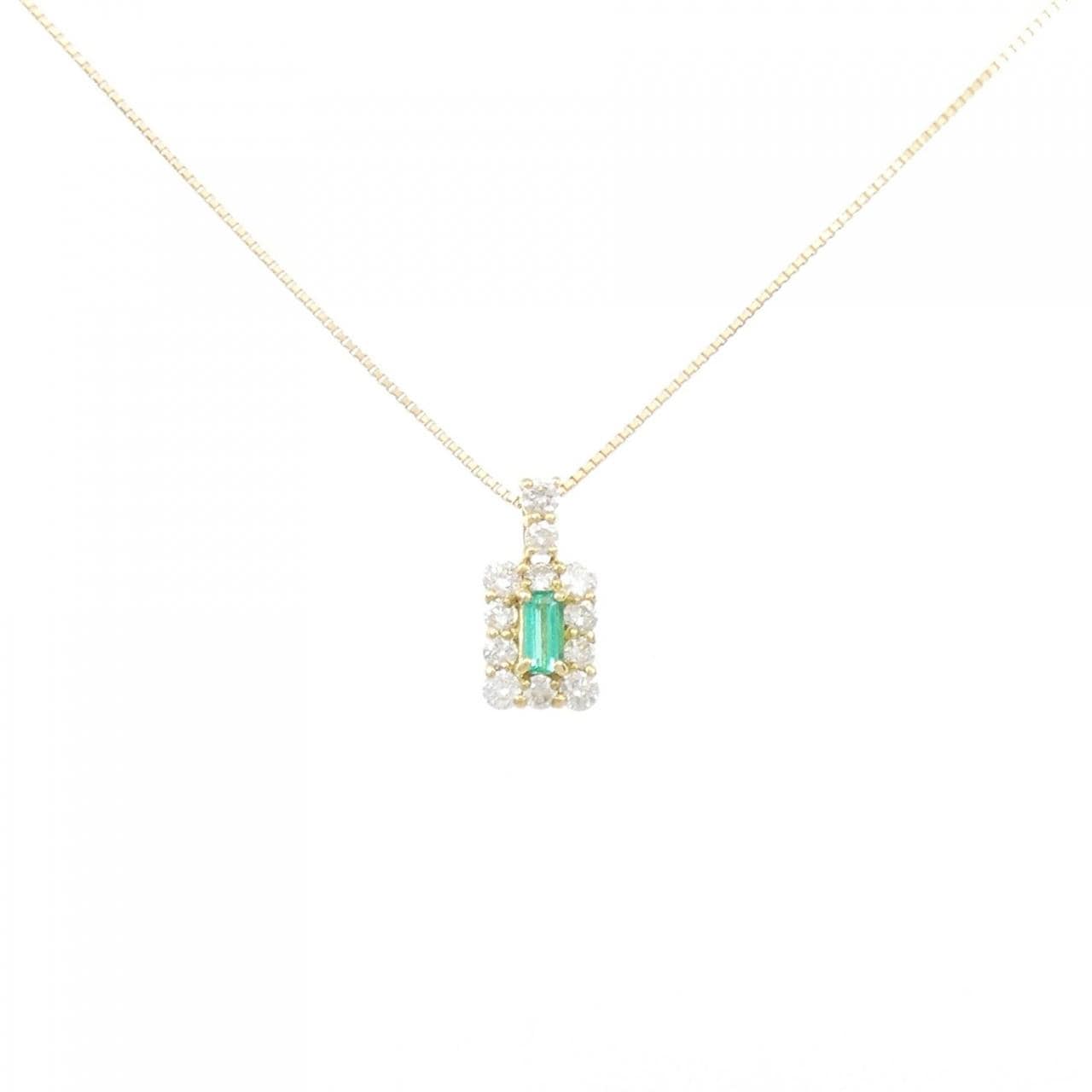 [BRAND NEW] K18YG emerald necklace 0.10CT