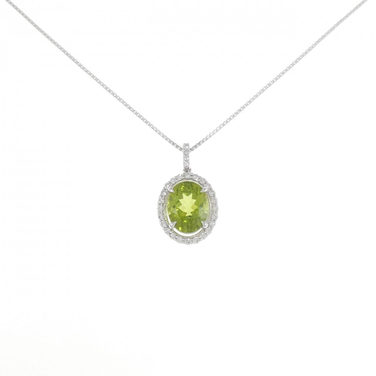 K18WG Peridot Necklace 3.11CT