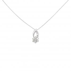 K18WG フラワー ダイヤモンド ネックレス 0.30CT