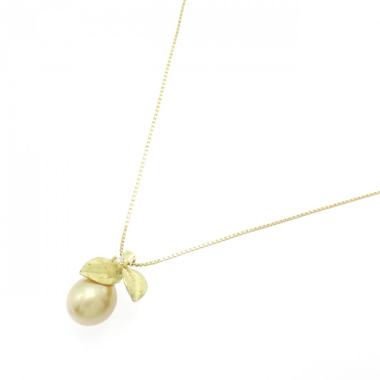 K18YG 白蝶パール ネックレス