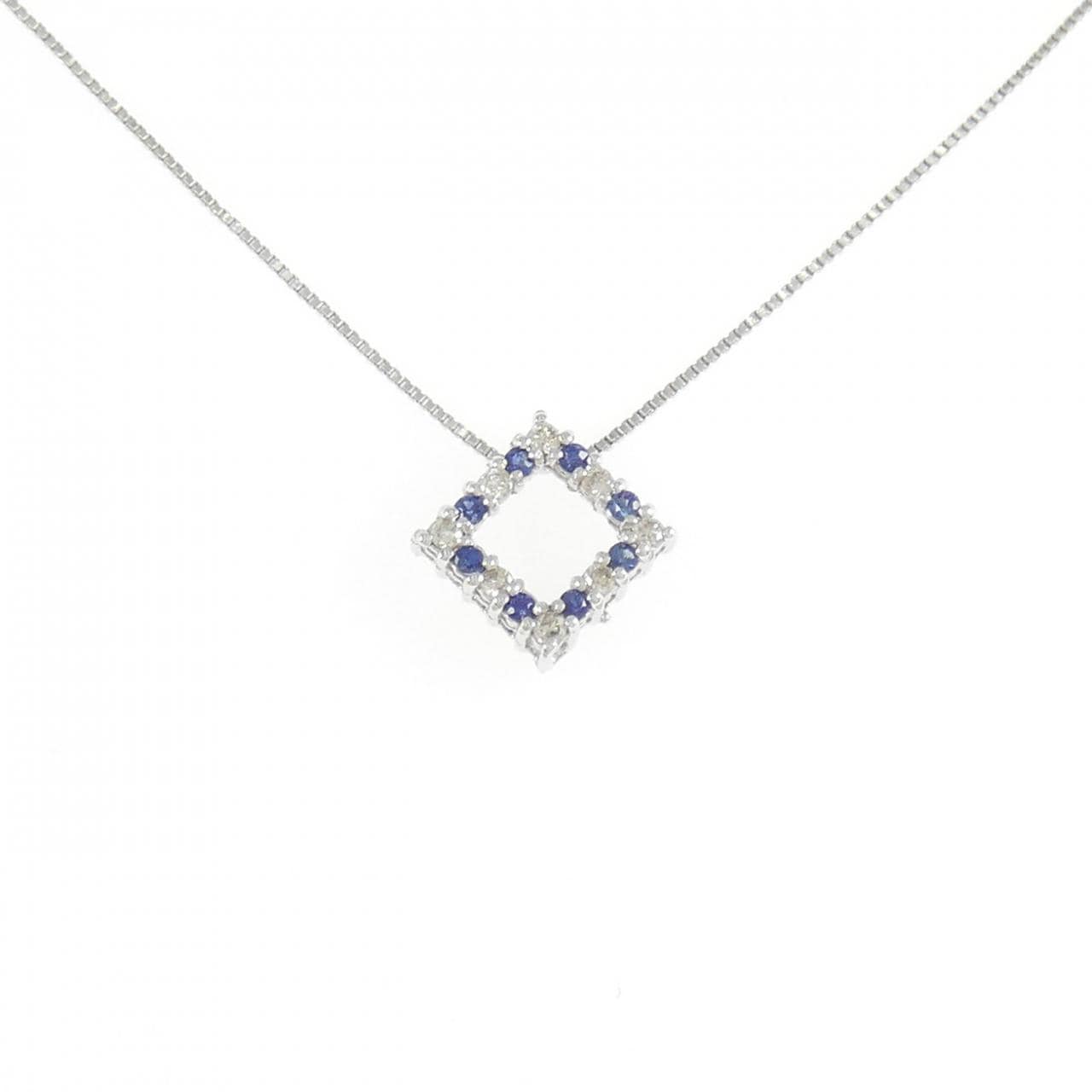K18WG サファイヤ ネックレス 0.10CT