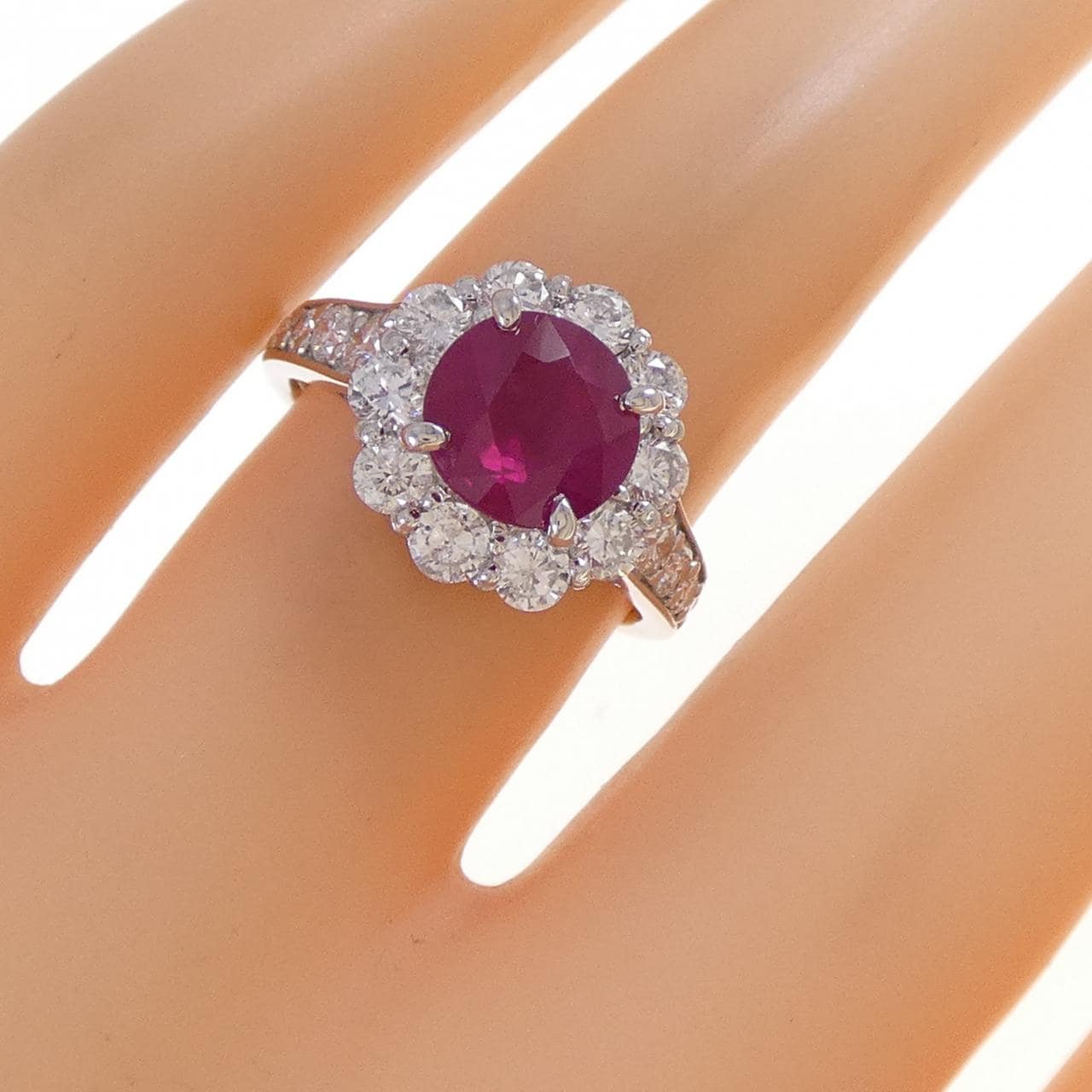 PT950 ルビー リング 2.01CT ビルマ産