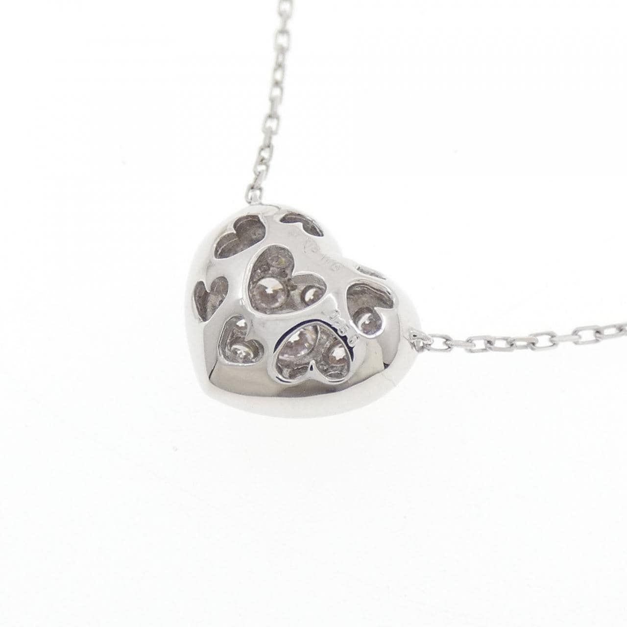 K18WG heart Diamond necklace 0.50CT