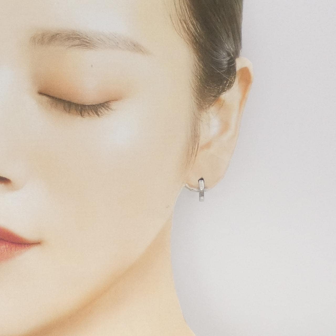 PT950钻石耳夹0.04克拉