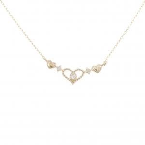 K10YG ハート ダイヤモンド ネックレス 0.03CT