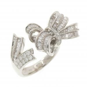 K18WG リボン ダイヤモンド リング 0.95CT