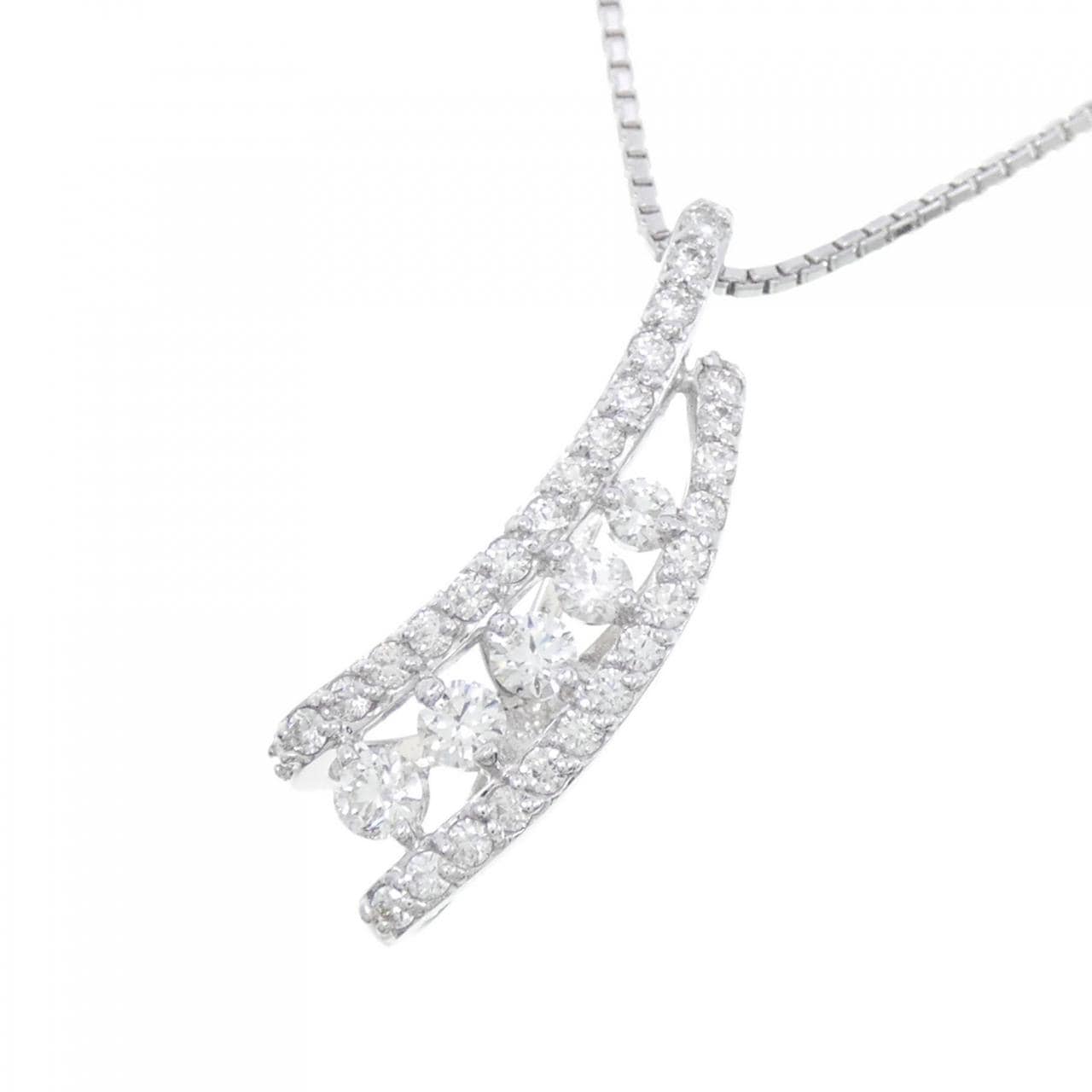 ネックレスK18WG ダイヤモンド ペンダントネックレス 1.36ct - ネックレス