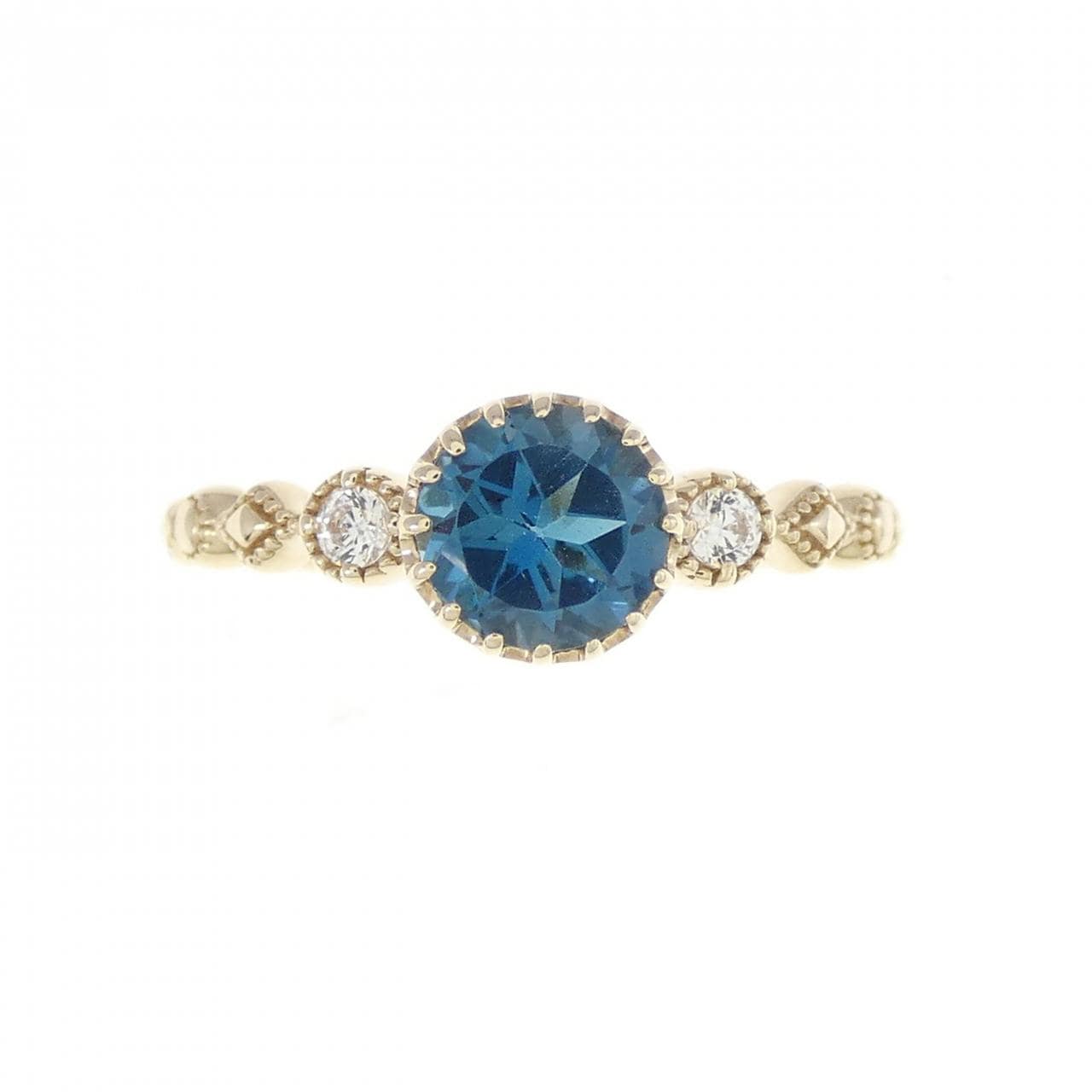 K10YG blue Topaz ring