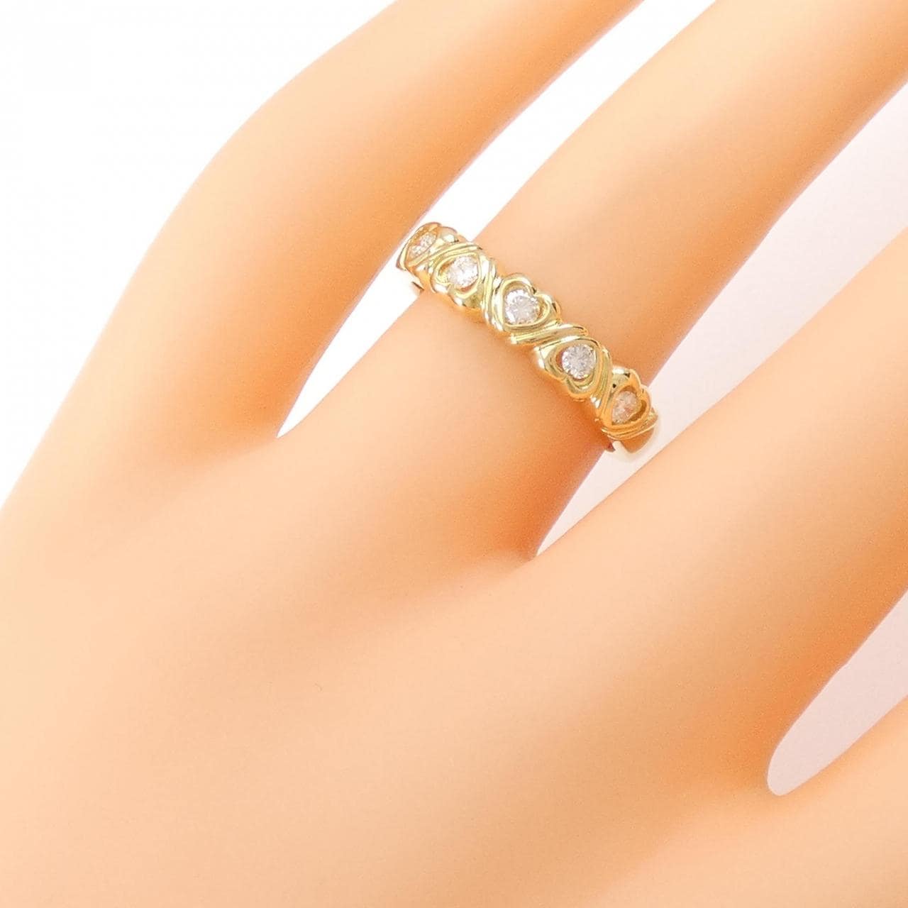 K18YG heart Diamond ring 0.20CT