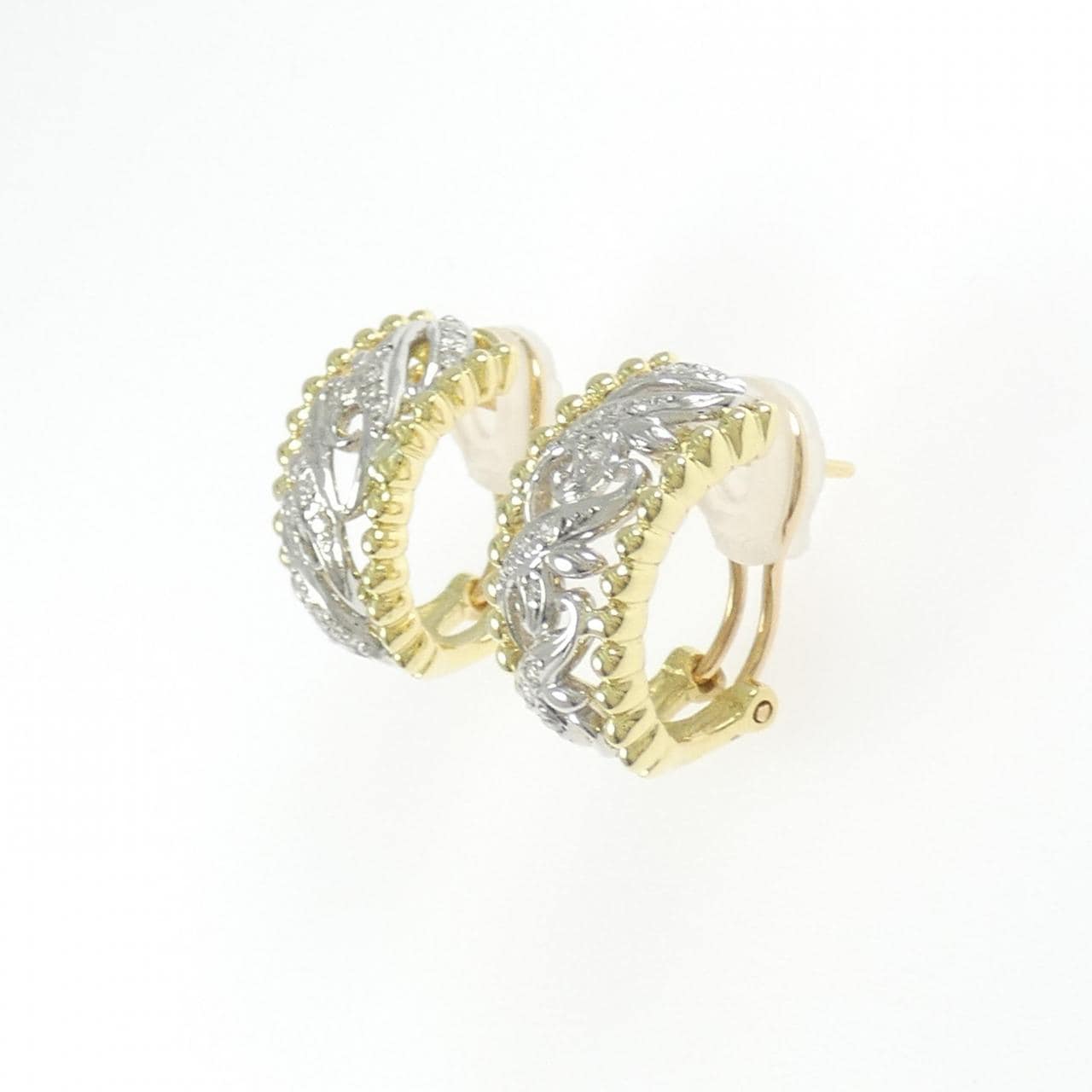 PT900/K18YG ダイヤモンド ピアス/イヤリング 0.20CT
