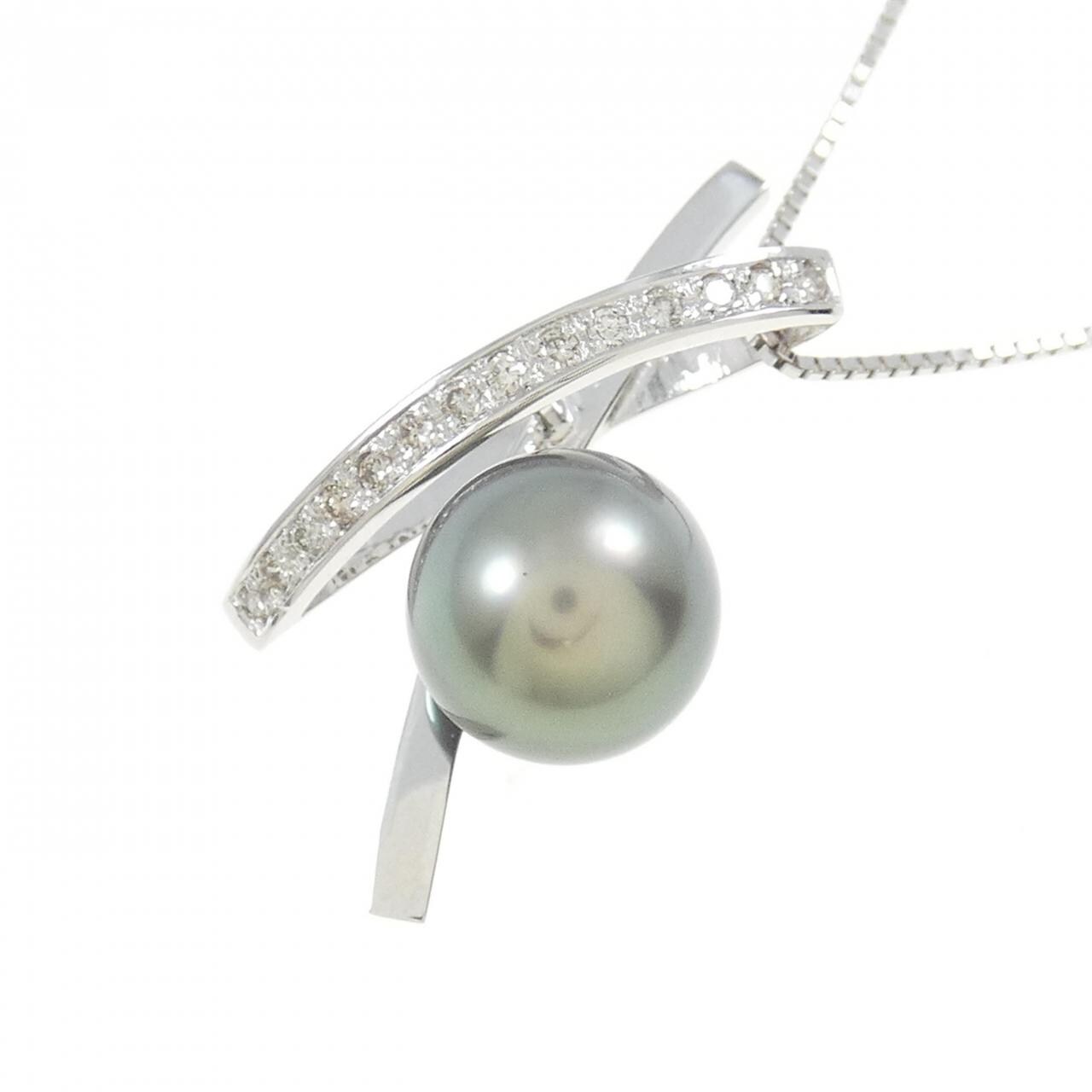 K18WG black butterfly pearl necklace 9.9mm