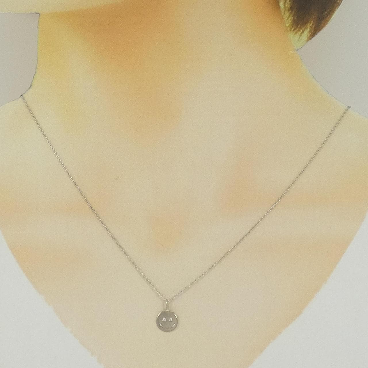 PT900/PT850 スマイル ダイヤモンド ネックレス 0.01CT