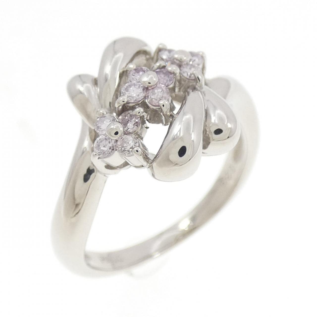 PT900 フラワー ピンクダイヤモンド リング 0.23CT