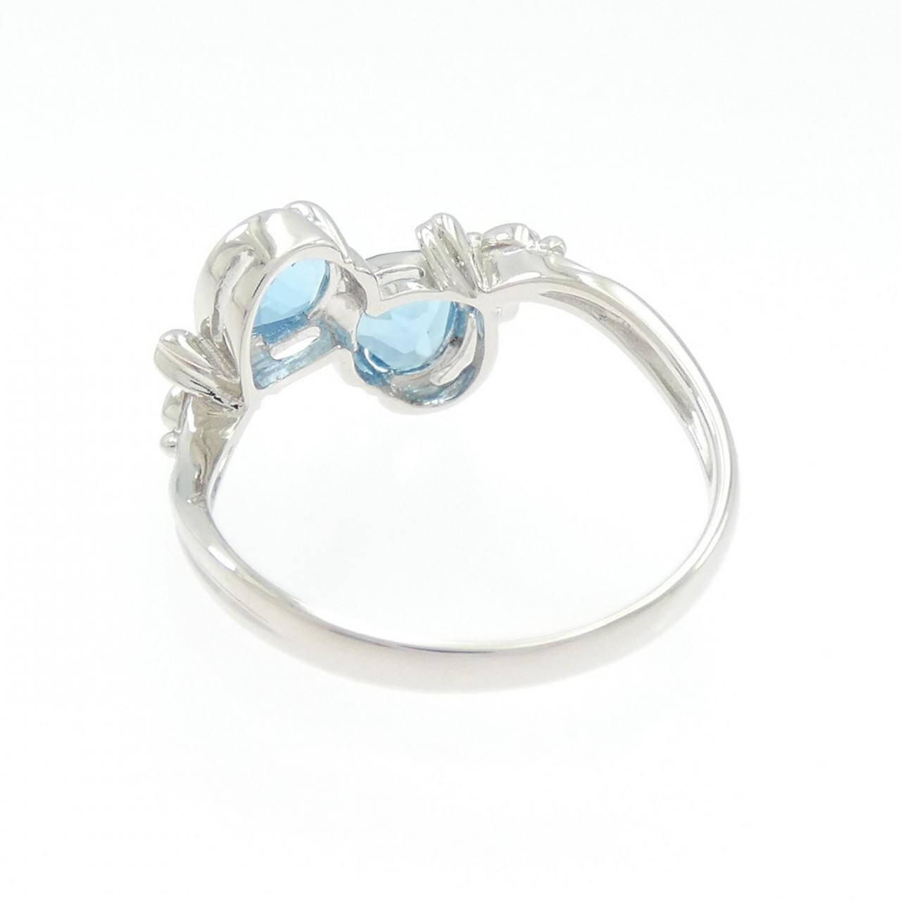 PT900 ハート ブルートパーズ リング