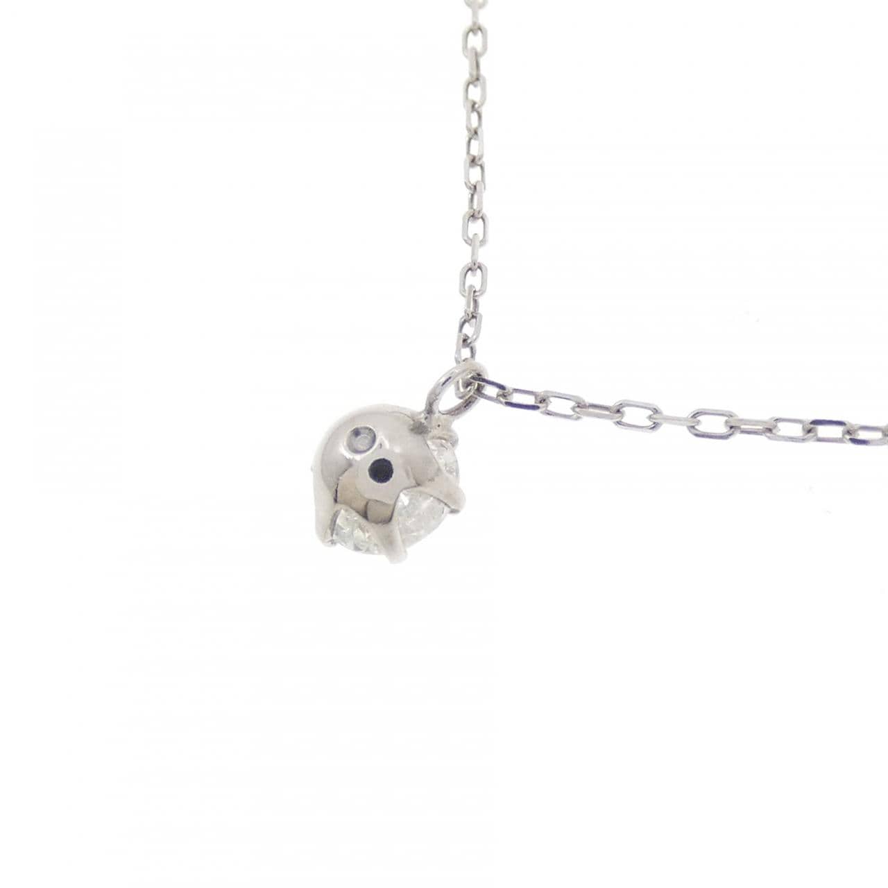 K10WG ソリティア ダイヤモンド ネックレス 0.30CT