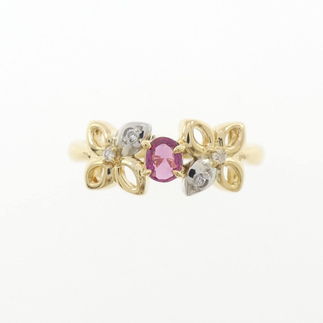K18YG/PT900 ルビー リング 0.23CT