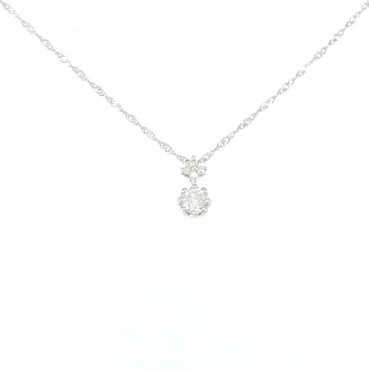 K18WG flower Diamond necklace 0.17CT