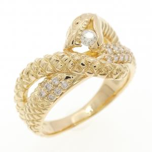 K18YG スネーク ダイヤモンド リング 0.23CT