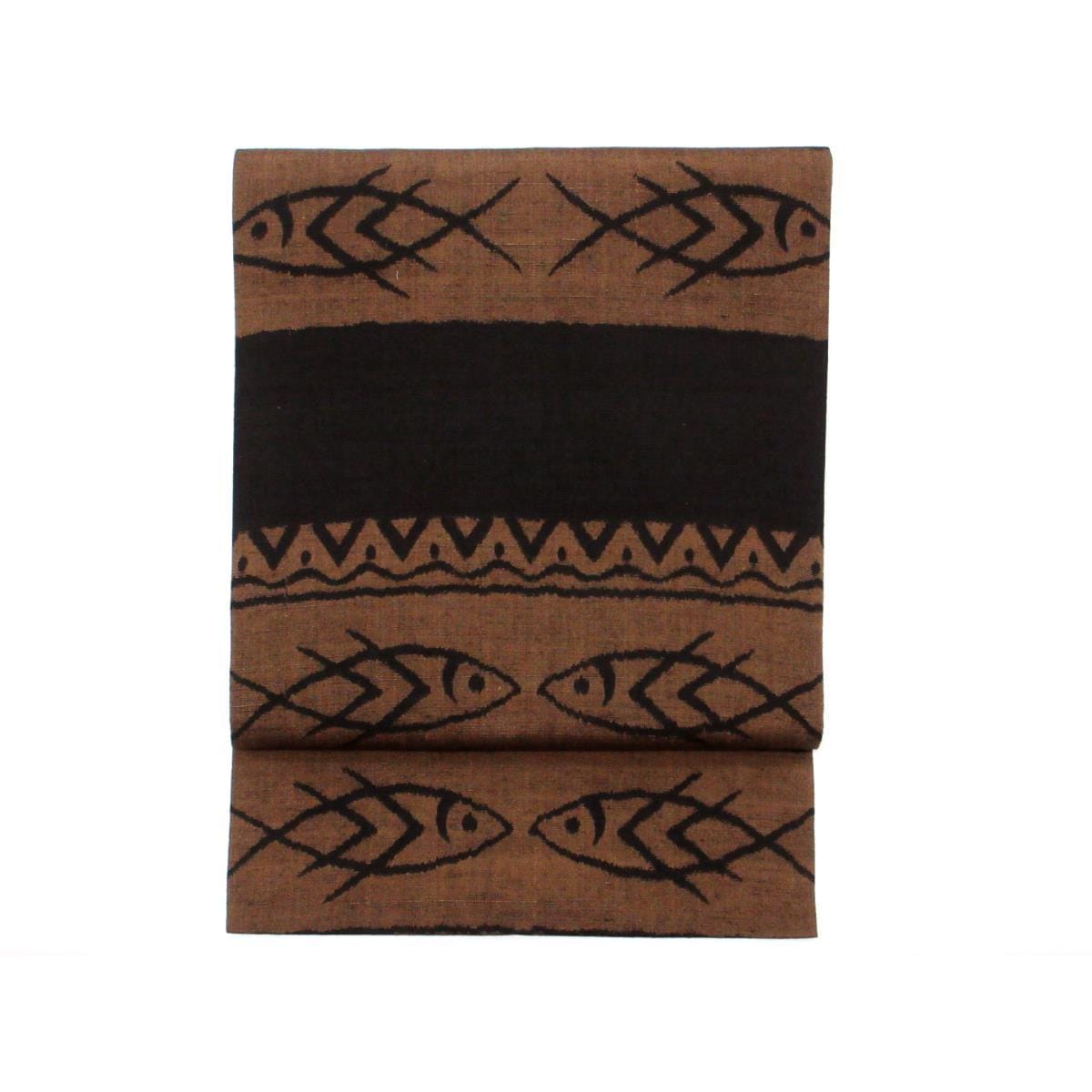 名古屋帯　はたおり娘　全通柄【結城紬】