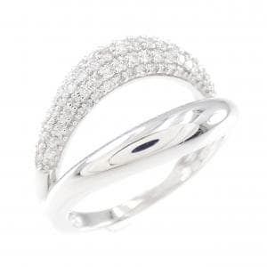 【新品】K18WG パヴェ ダイヤモンド リング 0.47CT