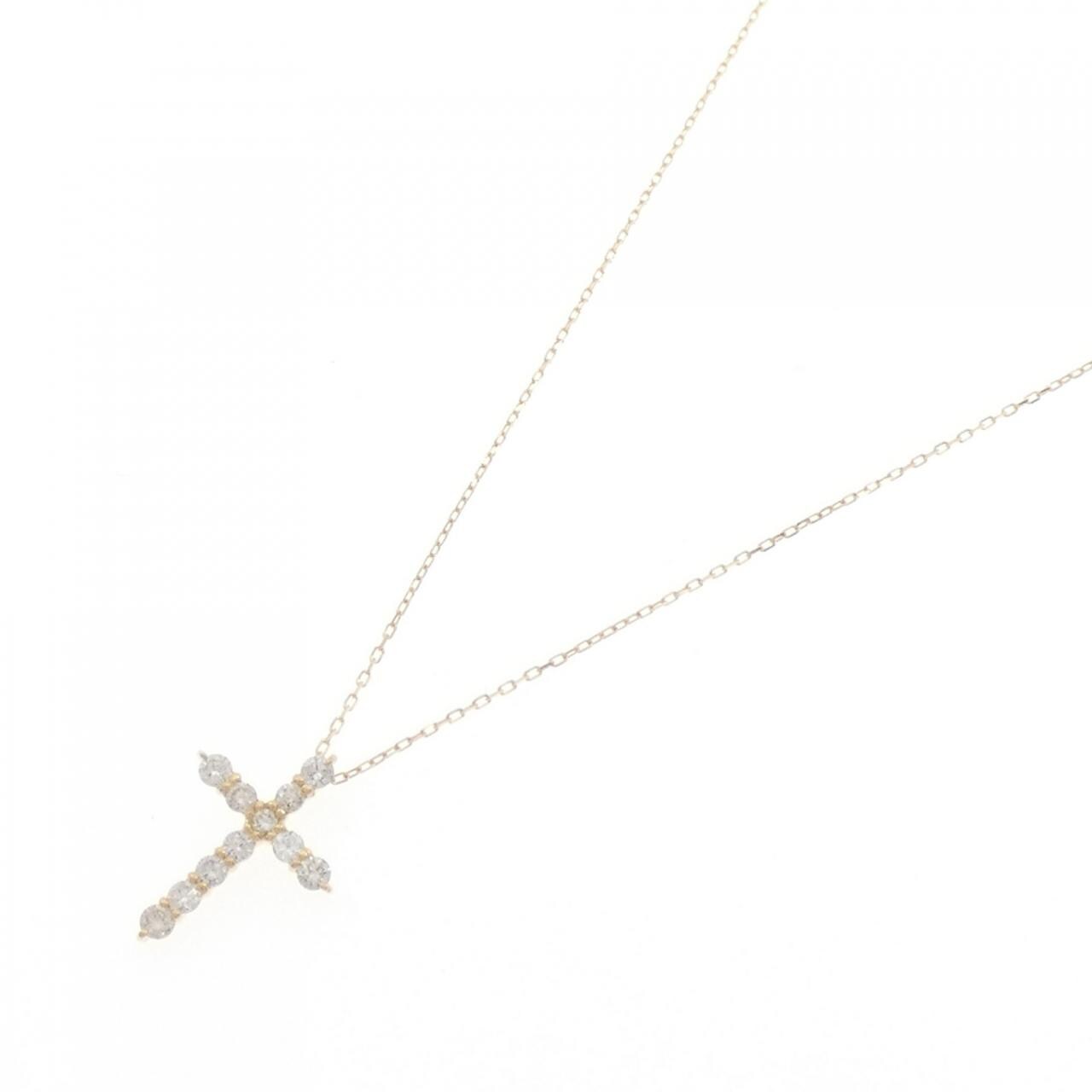 【新品】K18YG クロス ダイヤモンド ネックレス 0.20CT