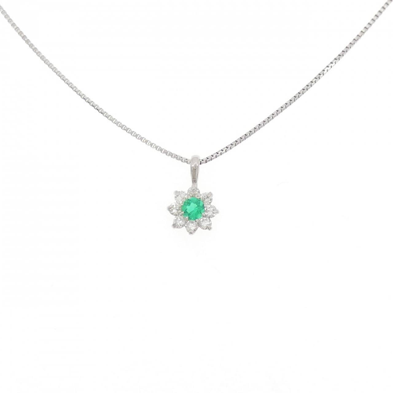 PT900/PT850 エメラルド ネックレス 0.10CT